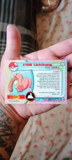 Pokemon Topps TV Animation Edition Series 2 Lickitung #108 Blue Logo - Image 2