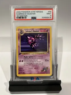 Pokemon 1st Edition Sabrina’s Haunter Gym Heroes Set 58/132 - PSA 9 Mint - Image 3