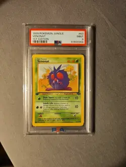1st Edition 1999 Pokemon Jungle Venonat PSA grade 9. - Image 1