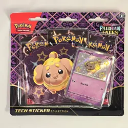 Pokemon TCG S&V Paldean Fates Tech Sticker Collection Greavard w 3 Booster Packs - Image 1