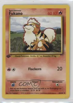 Growlithe German 1st Ed. Pokemon Base Set #28 1999 - Image 1