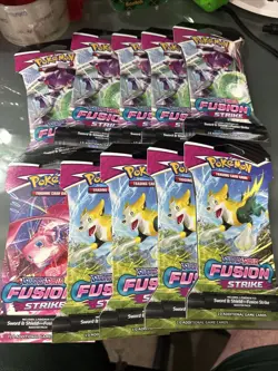 Pokemon TCG Fusion Strike Sleeved Booster Pack Lot Of 10 - Sealed - Image 2
