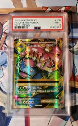 2016 POKEMON XY EVOLUTIONS #100 FULL ART/M VENUSAUR EX PSA 9 - Image 1