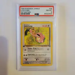 1999 Pokemon Jungle 1st Edition #38 Lickitung PSA 8 NM-MT - Image 1