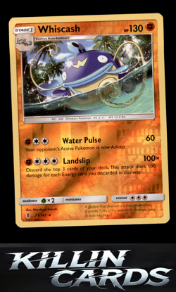 Reverse Holofoil Whiscash 71/145 Pokemon Rare SM - Guardians Rising Card NM - Image 1