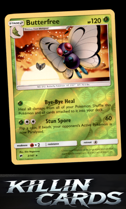 Reverse Holofoil Butterfree 3/147 Pokemon Rare SM - Burning Shadows Card NM - Image 1