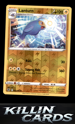 Reverse Holofoil Lanturn 052/195 Pokemon Uncommon SWSH12: Silver Tempest Card NM - Image 1