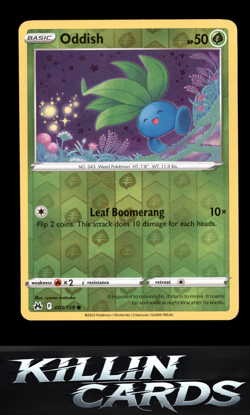 Reverse Holofoil Oddish 001/159 Pokemon Common Crown Zenith Card NM - Image 1