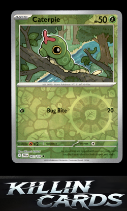 Reverse Holofoil Caterpie 001/159 Pokemon Common SV09: Journey Together Card NM - Image 1