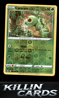 Reverse Holofoil Caterpie 001/264 Pokemon Common SWSH08: Fusion Strike Card NM - Image 1
