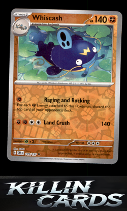 Reverse Holofoil Whiscash 109/197 Pokemon Uncommon SV03: Obsidian Flames Card NM - Image 1