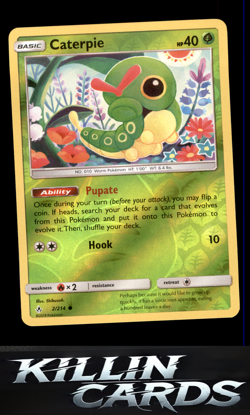Reverse Holofoil Caterpie 2/214 Pokemon Common SM - Unbroken Bonds Card LP - Image 1