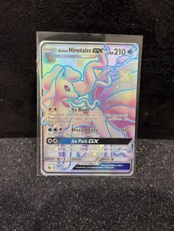 Alolan Ninetales GX SV53/SV94 Hidden Fates: Shiny Vault Holo Pokemon Card NM - Image 1