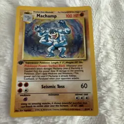 Machamp 8/102 1st Edition NM Holo Rare Base Set Pokemon Card 1999 WOTC - Image 1