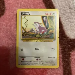 Pokemon TCG Rattata Base Set 1st Edition Shadowless Card 61/102 Regular Common - Image 1
