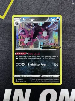 Hydreigon Prerelease Staff SWSH037 SWSH: Darkness ablaze Promo Cards Holo - Image 1