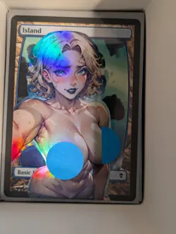 Island x Sugar After Shower Drip Drip (foil) MtG Alter Hand-Crafted! Anime Waifu - Image 1