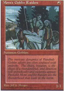 FBB Korean Mons's Goblin Raiders ~ Heavily Played 4th Edition Fourth Foreign Bla - Image 1