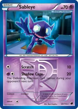 Sableye (Team Plasma) 49/116 Rare Plasma Freeze Pokemon Card - Image 1