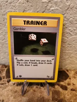 Pokemon TCG Gambler Fossil 60/62 Regular 1st Edition Common, Mint!! - Image 1