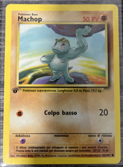 Pokemon Base Set Italian Edizione 1 Machop 52/102 Common LP, US Shipper - Image 1