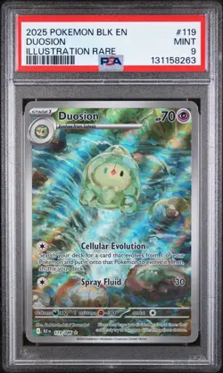 DUOSION #119 ILLUSTRATION RARE 2025 POKEMON BLK EN BLACK BOLT PSA 9 MINT LOW POP - Image 1