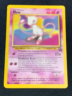 C352 POKEMON TCG NON-HOLO PLAYED MEW 8 BLACK STAR PROMO - Image 1