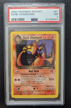 PSA 7 2000 NM TEAM ROCKET POKEMON DARK CHARIZARD 21/82 #21 RARE WOTC TCG GRADED - Image 1