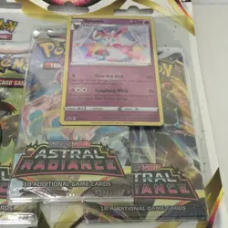 New Pokemon Holo Sylveon Astral Radiance 3 Pk Blister Pack + Coin - Image 4