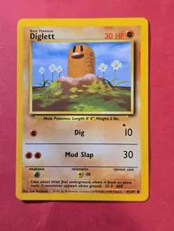 1999 Pokemon Base Unlimited #47 Diglett, C, NF/H, cd1 - Image 1
