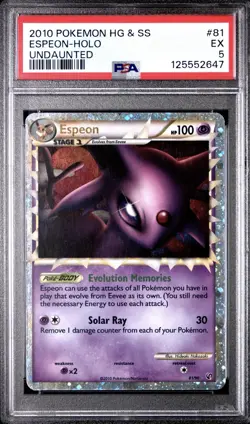 Espeon Prime Holo 81/90 Pokemon 2010 Undaunted PSA 5 - Image 1