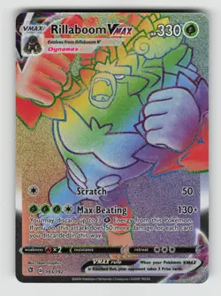 Pokemon - Rillaboom VMAX (Secret) - 193/192 Rebel Clash - Secret Rare - NM - Image 1
