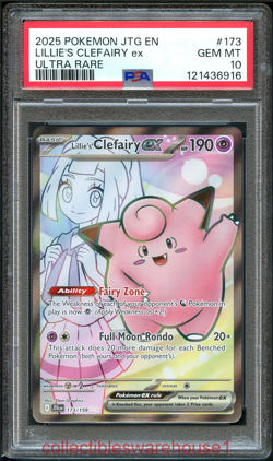 Pokemon Journey Together Lillie's Clefairy ex 173 PSA 10 - Image 1