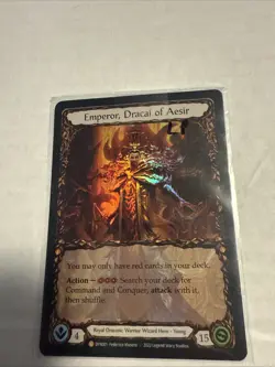 Flesh and Blood FAB Emperor, Dracai of Aesir NM 1st EditionRainbow Foil Dynasty - Image 1