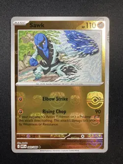 Pokemon Sawk Card 049/086 Masterball English White Flare, NM Condition - Image 1