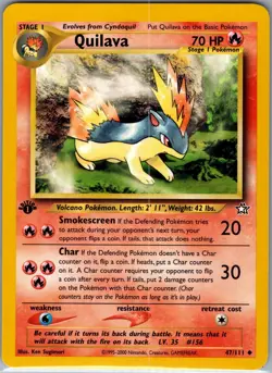 Quilava 47/111 1st Edition Non Holo Neo Genesis - Pokemon Card - NM - Image 1