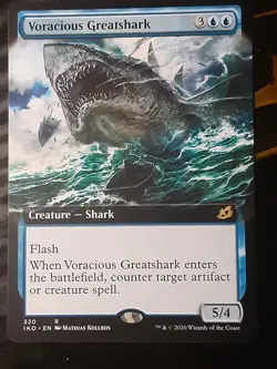 Voracious Greatshark Extended Art , Ikoria Lair of B , NM , MTG ,FREE SHIPPING - Image 1