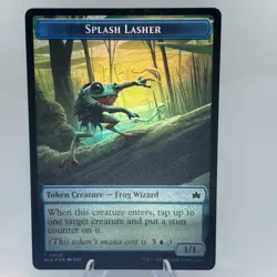 Splash Lasher Frog Wizard and Rat Token Creature Double-sided Bloomburrow Foil - Image 1