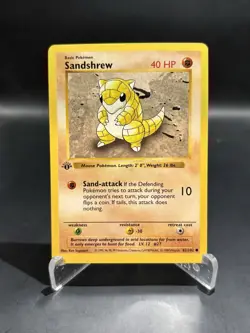 1999 Pokemon Base Set 1st Edition Shadowless #62 Sandshrew - Image 1