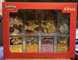 Pokemon TCG 151 Mini Tins 4 Pack + 4 Promos Sealed Sams Club Exclusive NEW - Image 1