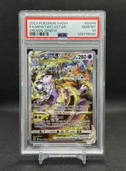 2023 POKEMON SWORD & SHIELD CROWN ZENITH #GG44 FULL ART/MEWTWO VSTAR PSA 10 - Image 1