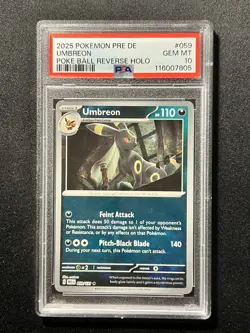PSA 10 Umbreon Poke Ball Reverse Holo Prismatic Evolutions 2025 Pokemon #059 - Image 1