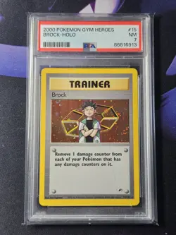Brock Holo #15/132 Pokemon Gym Heroes PSA 7 - Image 1