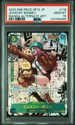 PSA 10 Bonney OP12-118 Manga Alt Art Comic Parallel ONE PIECE Card Japanese - Image 1
