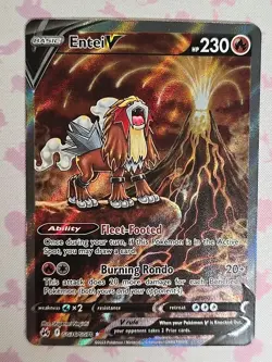 Pokemon Card Entei v GG36/GG70 Crown Zenith Galarian Gallery Full Art - Image 1