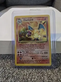 Pokemon TCG Charizard Holo Rare Card Base Set 4/102, 1999 MP - Image 1