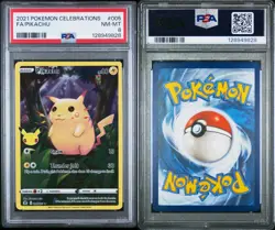2021 Pokemon Celebrations 005 Full Art Pikachu Holo PSA 8 NM Rare Card Fresh - Image 3