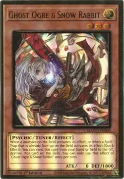 Ghost Ogre & Snow Rabbit MAGO-EN009 (Alt Art) - 1st Ed NM - Max Gold Yugioh Card - Image 1
