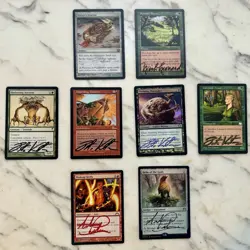 Lot of Magic The Gathering Cards Signed By Moeller, Leonard, Venters, & Palumbo - Image 1