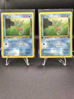 Horsea 1st Edition Fossil Pokemon Card Common 1999 WOTC - NM Near Mint Q2 - Image 1